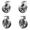 Service Caster 6'' V-Groove Semi Steel Caster Set with Bronze Bearings 2 Brakes 2 Rigid, 4PK SCC-20S620-VGBZ-TLB-2-R-2 - alternate 1